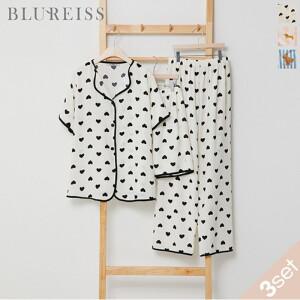[블루레이스] 오픈카라 써머 쿨링 파자마 3종세트_B5M1AC9101