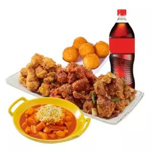 [노랑통닭] (순살)노랑3종+떡볶이+오리지널치즈볼+콜라1.25L