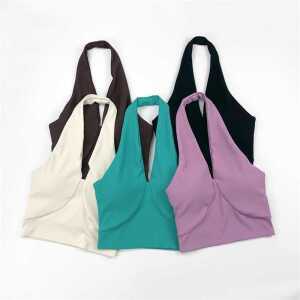 운동복 홀터넥 요가복 필라테스 제품 상의 옷 요가탑 브라탑 요가 U자 크롭탑 스포츠 나시