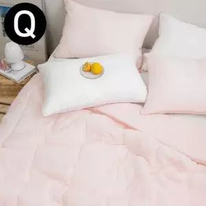 해피니 아이싱 스노우리플 여름 간절기 이불 베개커버세트 퀸 Q 핑크 베개솜 별매