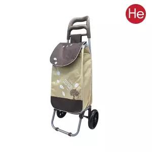 우레탄바퀴 내츄럴브라운 3단쇼핑카트 AS(size) 핸드카 구르마 접이식시장가방 캐리어 웨건