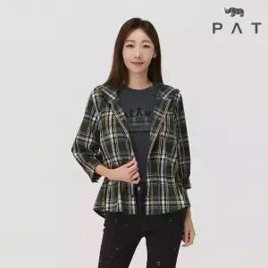 [PAT 여성] 후드 아우터형 체크 셔츠_1J61532