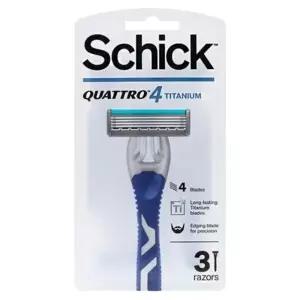 쉬크 쿼트로4 티타늄 휴대용 면도기 3입