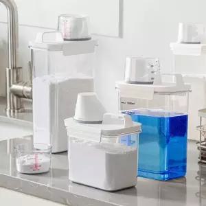 눈금 계량컵 세탁기 세제통 가루 액체 세제 소분 통 베이킹소다 섬유유연제 용기 세탁 디스펜서 공병 보관