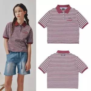 [AK수원점] [블루테일] 카라 와인 크롭 반팔 티셔츠 AZB2TS05WN