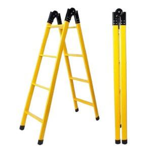 절연 사다리 FRP 플랫폼 작업장 노란색 비전도체 두꺼운 안전 1.5m 접이식 2단