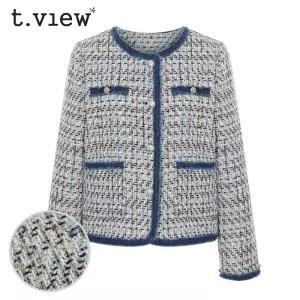 [티뷰] 데님배색라운드트위드자켓_V5C-CJK009