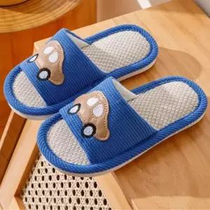 4색 1개 자동차 린넨 슬리퍼 거실화 룸슈즈 층간소음 논슬립 실내화 사무실 선물