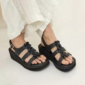 여성 플라워 웨지 샌들 - 3FR0037/0038