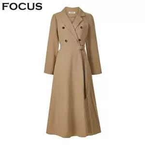 [포커스] 더블 버튼 트렌치 랩 플리츠 원피스_VF5F1OP3181