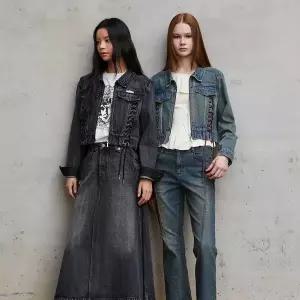 [에고이스트](강남점)[BLUE LABEL] 레이스업 집업데님자켓 (ER3ODZ01)