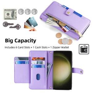 갤럭시 S24 울트라 플러스 S23 FE M34 A25 A15 A35 A55 5G A05 A05S 지갑 플립 전화 케이스 끈 용 크로스 바디 DS-4O