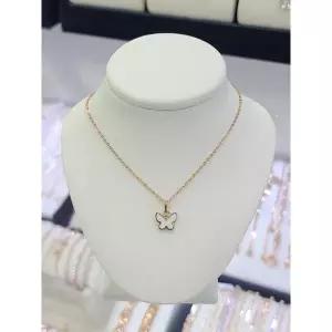 14k 금 화이트에나멜 나비 목걸이 펜던트 12GWGP2192-체인제외