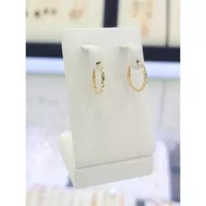 14k 금 14mm 다이아컷팅 원터치 데일리 링귀걸이 12GWH1430E