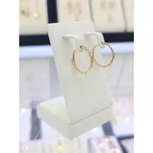 14k 금 17mm 다이아컷팅 원터치 링귀걸이 12GWH1431E