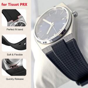 Tissot PRX T137.407/T137.410 슈퍼 플레이어 40mm 남성용 퀵 릴리스 볼록 엔드 시계 밴드 팔찌 용 12mm 실