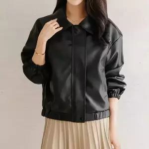 [모리스커밍홈] 오버핏 레더 블루종_M2509JK052C