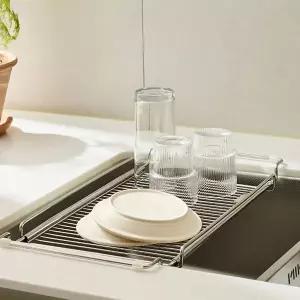 갤러리아 한샘 클리어 싱크 플레이트 올스텐 304 식기건조대 물빠짐