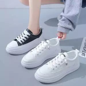 여성 캐주얼 로우 스니커즈 키높이 보세 학생 운동화-WFHEMPD