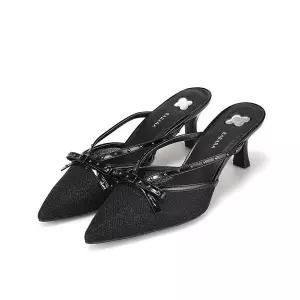 BABARA 소가죽 매쉬 스터드리본5cm 뮬샌들BBI203BK 358227