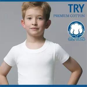 트라이 TRYTRY 남 아동 순면 반팔런닝 3매세트