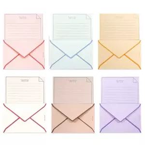 포포팬시 1000 라인 편지지+편지봉투 세트 혼합색상 6세트