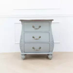 클레식 빈티지 엔틱 보나끄 빈티지 그레이 3단 협탁