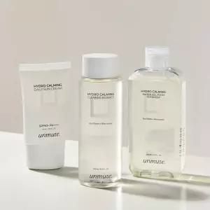 [택1] 언뮤트 히알루론산 고보습 스킨케어 3종! 물막 클렌저/ 대용량에센스/ 선크림