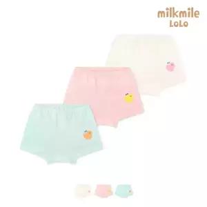 [밀크마일로로] 하트피치여아드로즈팬티3종세트