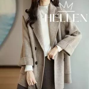헬렌 가을 겨울 헤링본 하프 코트 자켓 본투비버튼자