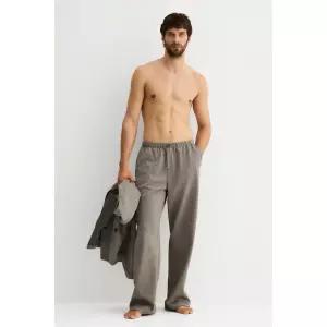 HM 브랜드관 루즈핏 저지 팬츠 브라운/하운드투스 패턴 1304541001