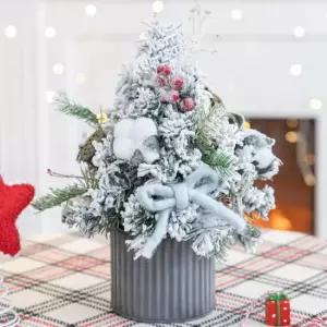 플라워트리 크리스마스 미니트리 화분 스노우 목화 양모 set 35cm