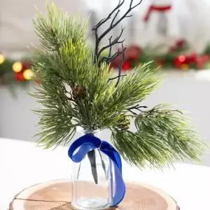 플라워트리 크리스마스 장식 화병 투톤 소나무가지 set 38cm DIY