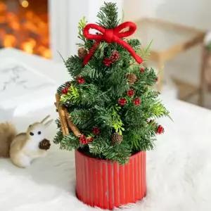 플라워트리 크리스마스 미니트리 화분 레드리본 set 35cm 장식
