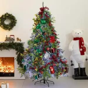 플라워트리 크리스마스 트리 장식 풀세트 리본벨그린 210cm 양면