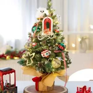 플라워트리 크리스마스 미니트리 라이트골드 60cm 장식 소품 데코