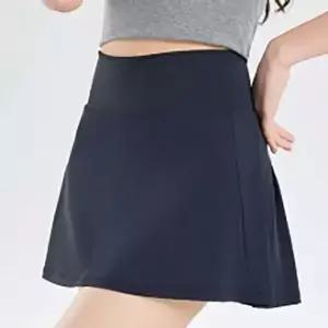 [하프클럽/]백포켓 플리츠 여성 트레이닝 A라인 스커트