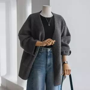 (안나앤플러스) 엘렌느 울 니트 가디건 [가디건DZR52] 빅사이즈 / 체형커버 대표브랜드/ 66~110 사이즈