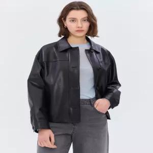 질스튜어트 뉴욕 여성 25SS [스테디셀러] 블랙 단색 양가죽 점퍼 WJJU5A400BK