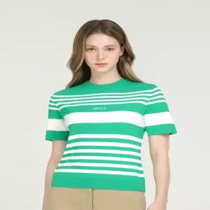 [헤지스 골프 여성] [25SS] HWSW5B902E2 ONLINE EXCLUSIVE 그린 여성 스트라이프 반팔