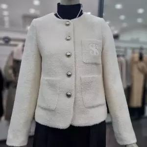 시슬리 부클 트위드 자켓 SAJKA2411 아이보리,블랙_DJ 1027763