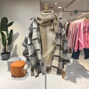 [대구백화점] [에잇컨셉]루즈핏 소다체크 뽀글자켓(C25K7FNB003)