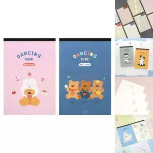 댄싱베어 패드편지지 2개/편지지/세트/다꾸/페이퍼/편선지/편지지/롤링페이퍼/편지/엽서/편지지패드