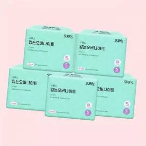 슈베스 입는 오버나이트 팬티 속옷 언더웨어형 생리대 특대형XL 5P x5팩 입는생리대 언더웨어생리대 입오버