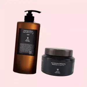 홀츠포맨 클렌징폼 모이스춰 크림 대용량 2종세트 남성 남자 맨즈 올인원 바디워시 얼굴 세안제 플리츠 플