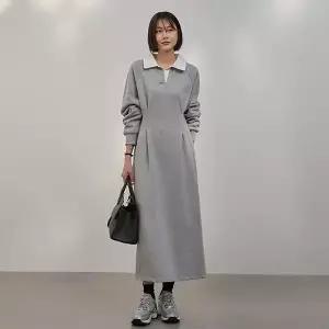 (뮬랑) M. 위즈 배색 핀턱 원피스 (2col)[드레스D1112R06]