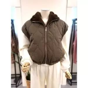 [대구백화점][기타]양면 퍼 집업 패딩조끼 브라운(KEVTPC03BR)