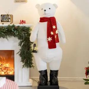 크리스마스 북극곰 인형 대형 장식 작동 화이트 150cm 소품 용품 데코 이벤트 파티 꾸미기 매장