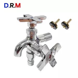 국산 듀얼컬러전환탭 두갈래수도꼭지 (금속디스크패킹) 커플링2구꼭지 세탁기 베란다