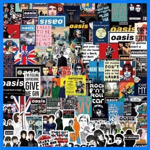 50/100개 오아시스 영국 록 밴드 포스터 스티커 - 여행 가방 물병 노트북 휴대폰 태블릿 장식용 LanLanStic